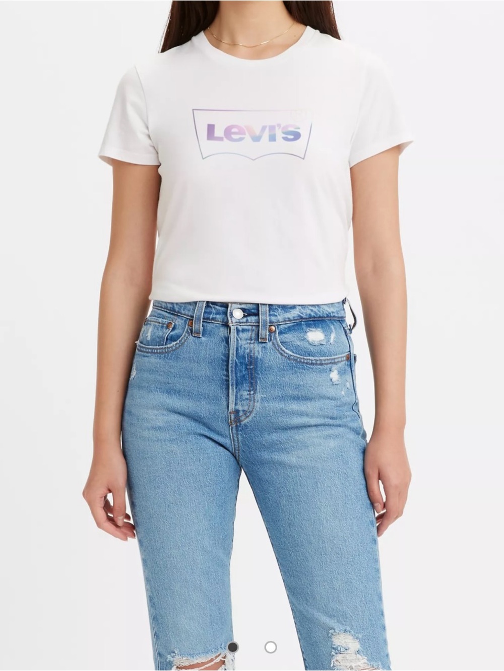 Levi's Perfect Women’s Crew Neck Short Sleeve Graphic T-Shirt White 17369-1822
